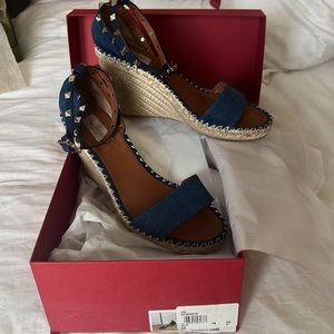 Valentino rock stud denim espadrilles